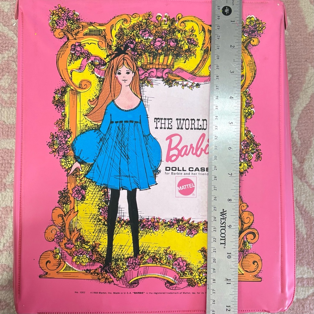 Barbie The World Of Barbie Doll Pink Travel Carrying Case Vintage 1968 - Picture 11 of 13